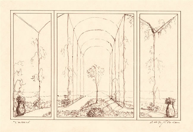 Disegno del Trittico di Roberto Cau