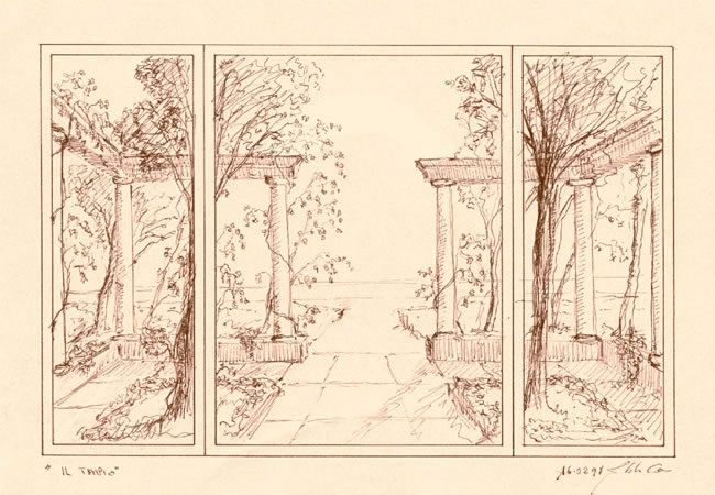 Disegno del Trittico di Roberto Cau