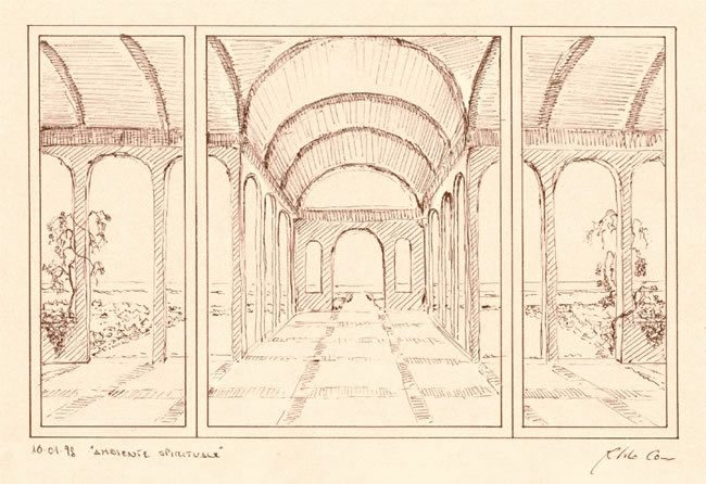 Disegno del Trittico di Roberto Cau