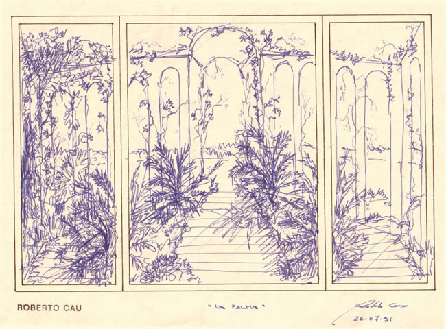 Disegno del Trittico di Roberto Cau