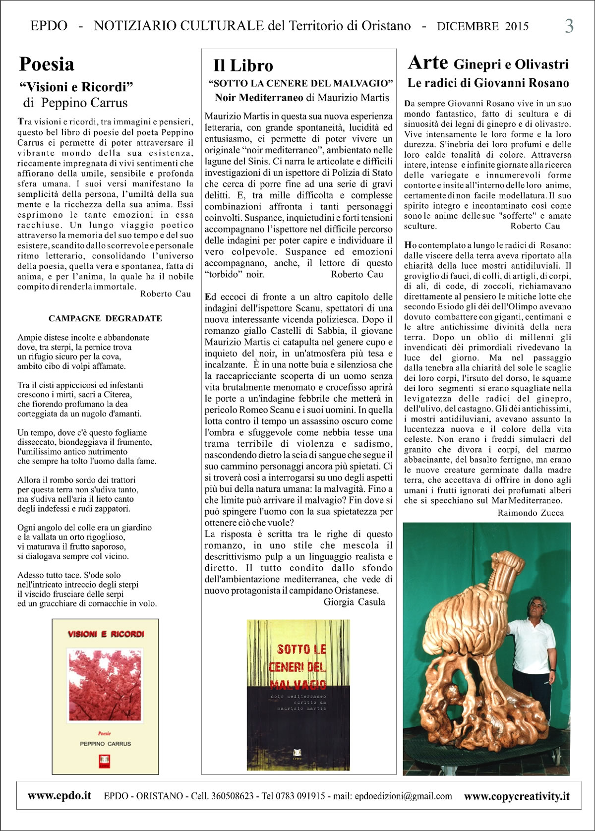 Notiziario Culturale EPDO - Oristano