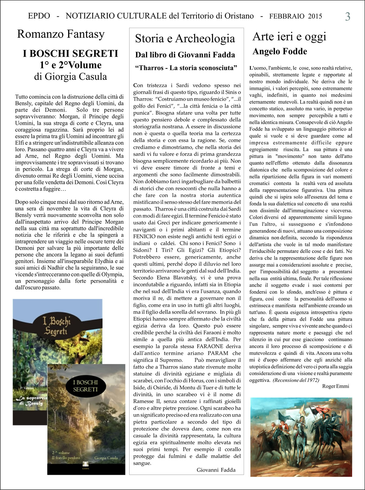 Notiziario Culturale EPDO - Oristano